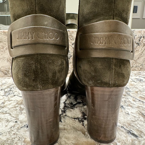 Jimmy Choo Olive Green Suede Ankle Boots size 37 - Picture 2 of 8
